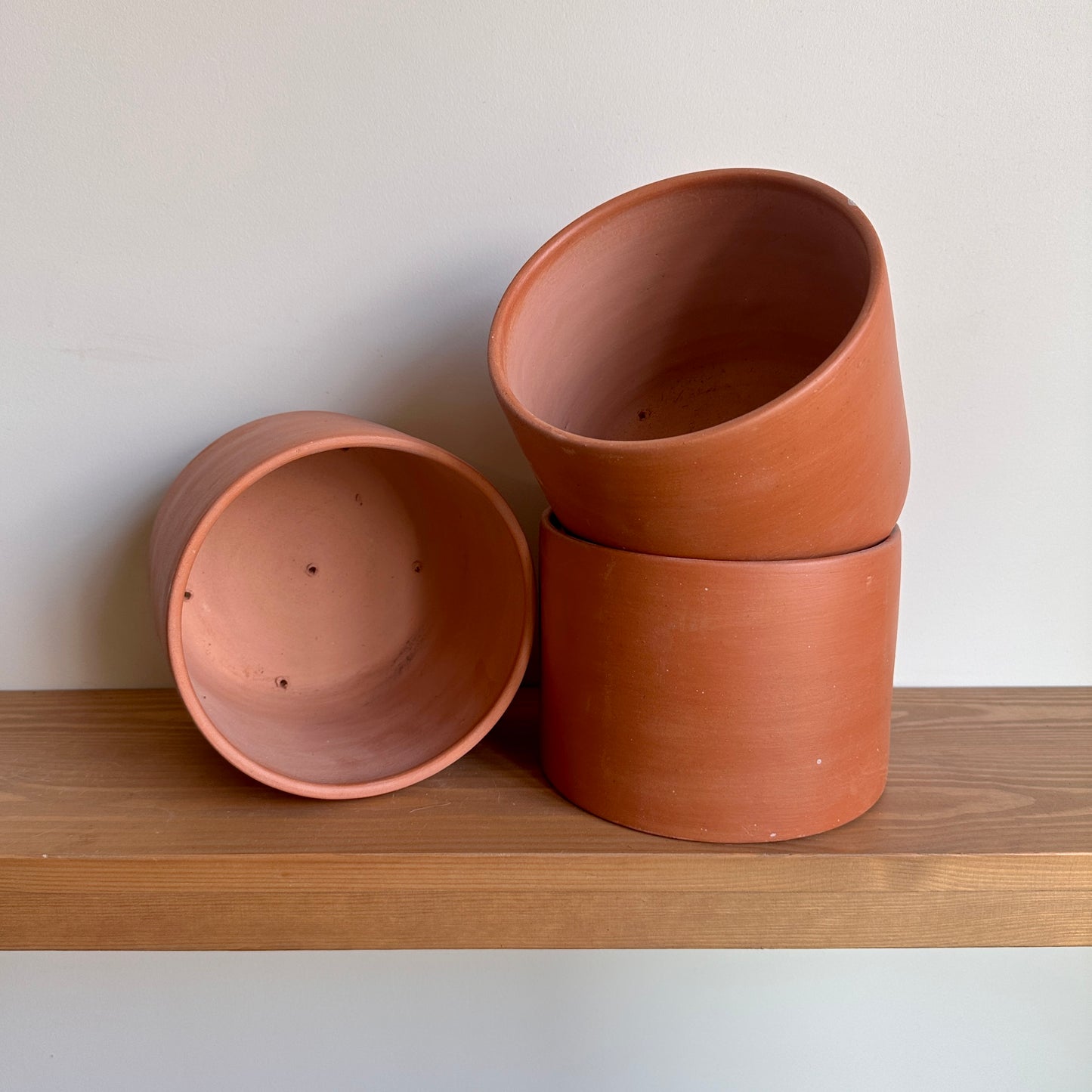 3 Teracotta Clay Pots - Bundle