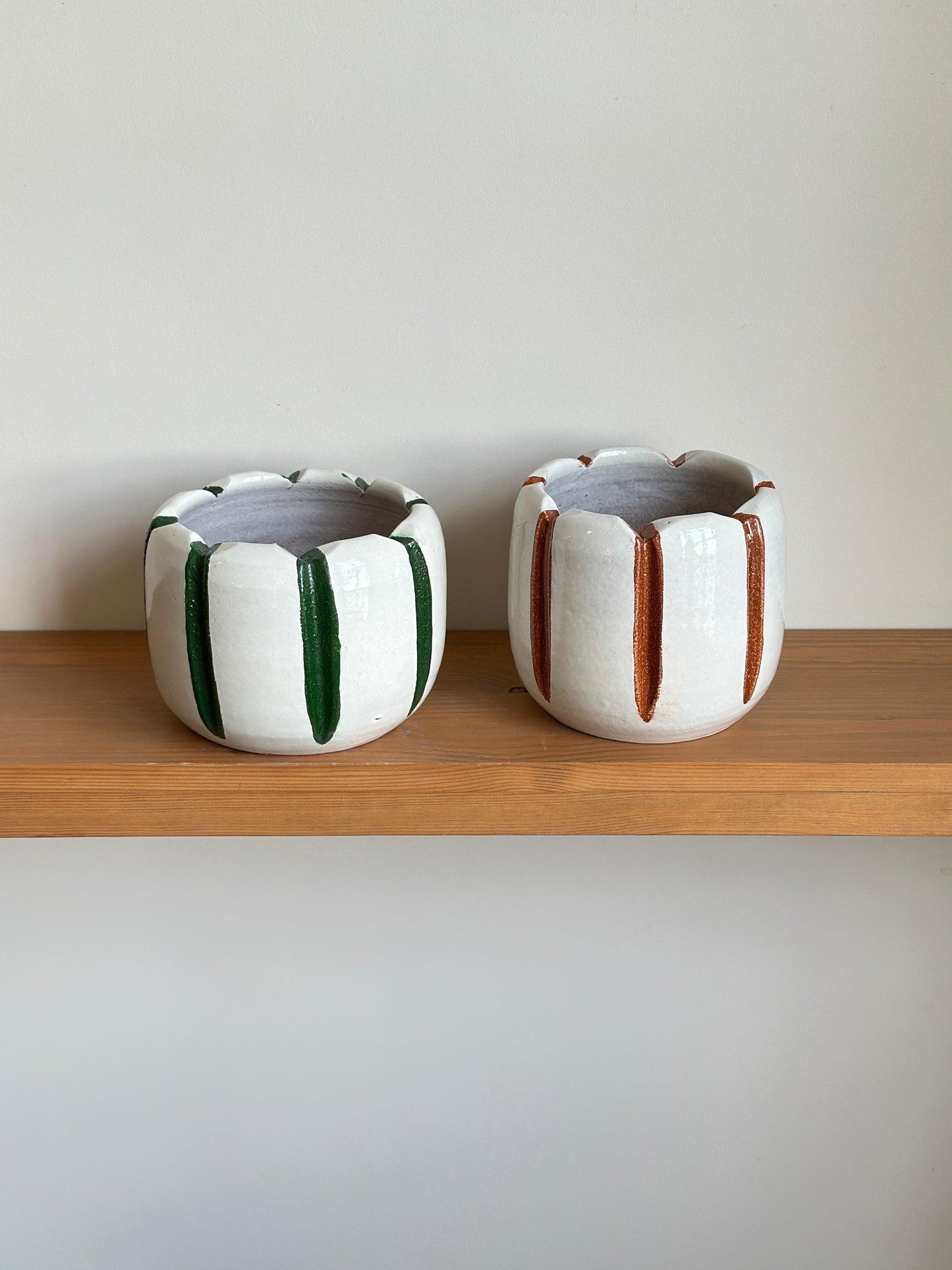 Striped Ceramic Pots