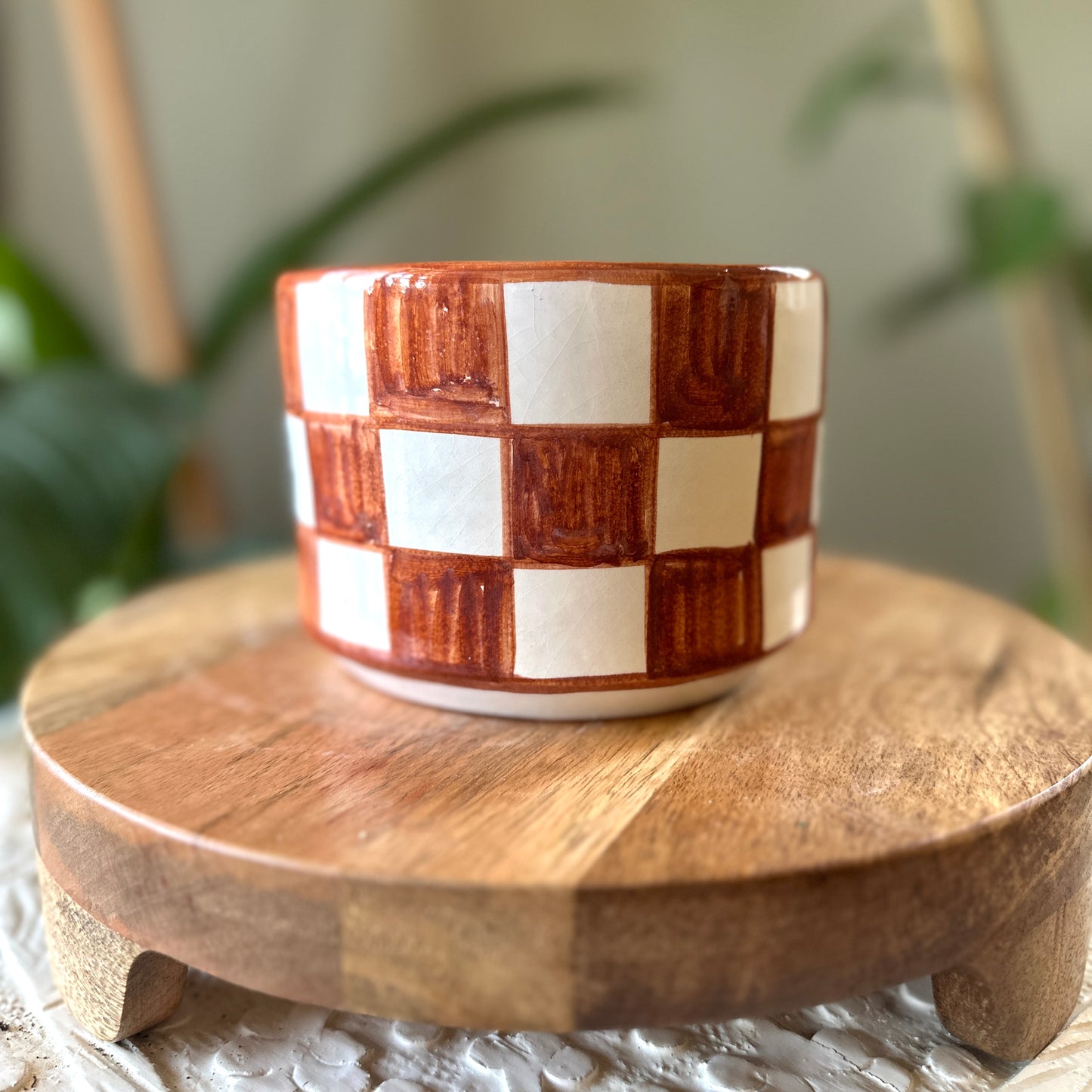 Grid-Shaped Ceramic Planters